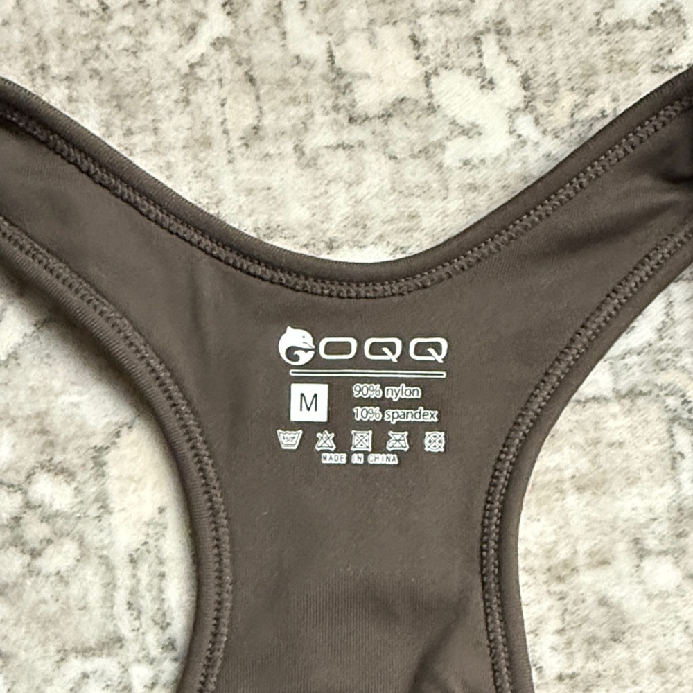 OQQ Brown Racerback Athletic Romper Women’s Size M - Picture 2 of 6